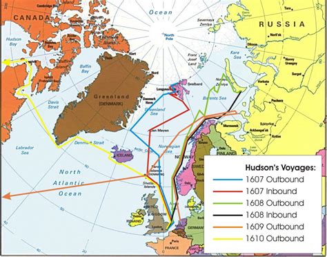 Map Of Henry Hudson Voyages - Lck Summer 2024