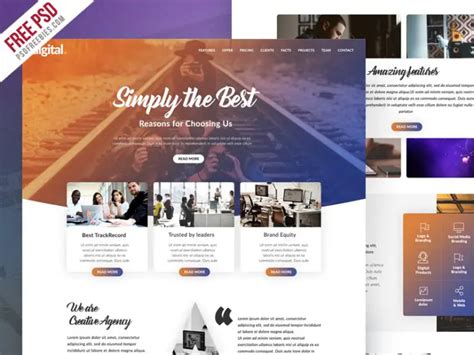 Creative Agency Website Template PSD | PSDFreebies.com