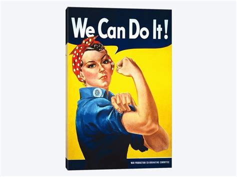 We Can Do It! Rosie The Riveter Poster by J Howard Miller Canvas Print ...