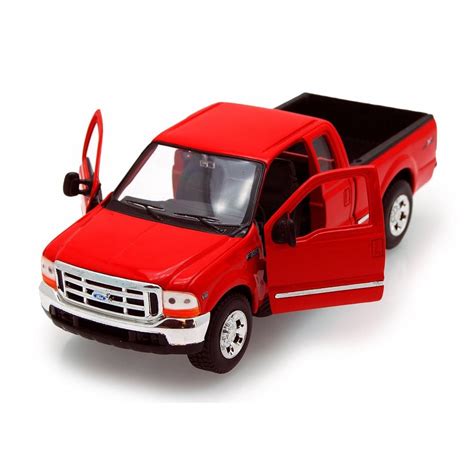 1999 Ford F-350 Pickup Truck, Red - Welly 22081 - 1/24 scale Diecast Model Toy Car (Brand New ...