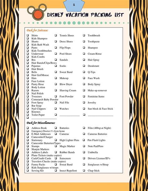 Printable List Of Animal Kingdom Attractions - Printable Templates Free