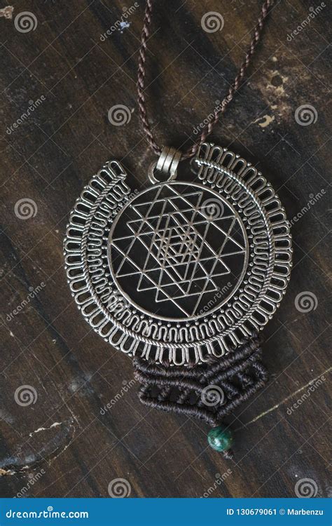 Sacred Geometry Metal Pendant Stock Image - Image of product, metal: 130679061