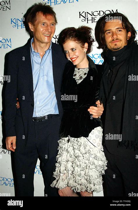 Actors Liam Neeson, Eva Green and Orlando Bloom (left to right) arrive ...