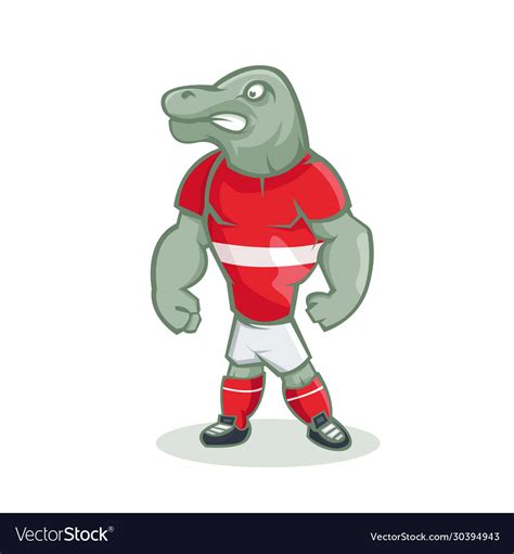 Komodo dragon cartoon mascot Royalty Free Vector Image