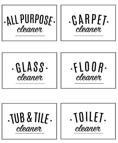 Free Printable Cleaning Labels | Free printable cleaning, Pantry labels ...