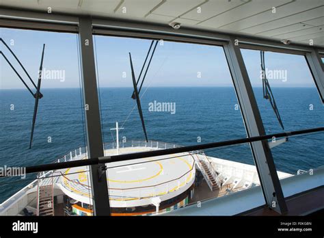 Inside a modern cruise ship bridge navigating in the ocean The ...