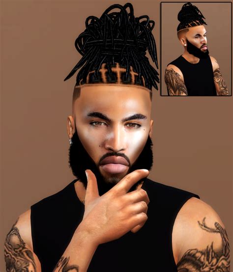 Dreaded Messy Man Bun -All ages | XxBlacksims on Patreon Sims 4 Afro Hair Male, Sims Hair, Male ...