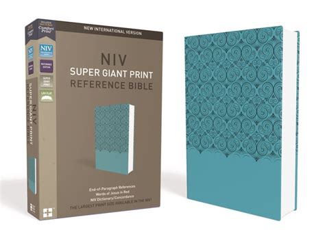 NIV, Super Giant Print Reference Bible, Imitation Leather, Blue, Red ...