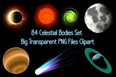 84 Celestial Bodies PNG Set Graphic by KseniyaOmega · Creative Fabrica