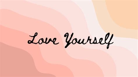 Desktop Wallpaper Love Yourself Aesthetic Pink Blush | Etsy