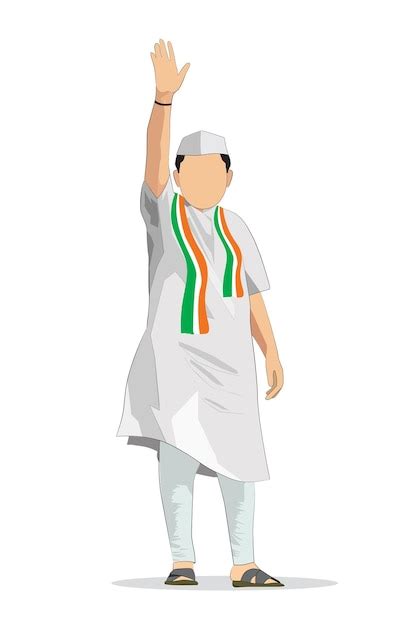 Premium Vector | Indian politician waving hand, vote-election related ...