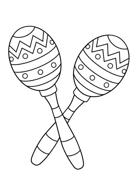 Maracas Coloring Page - Funny Coloring Pages