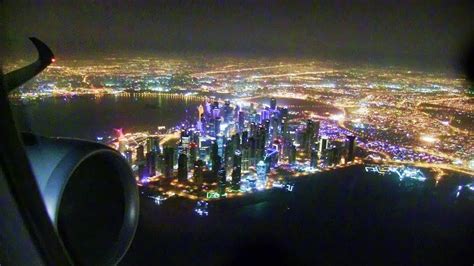 vistara landing in doha, Night View of Doha Qatar, Qatar night view ...