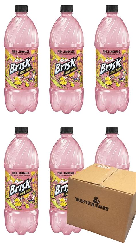 Amazon.com : Brisk Pink Lemonade, 33.8 fl oz, 6 bottles : Grocery ...