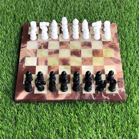 Marble Chess Table With Pieces Set Unique Board Games | Etsy