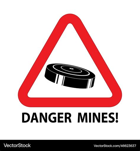 Danger mines sign land mines icon Royalty Free Vector Image