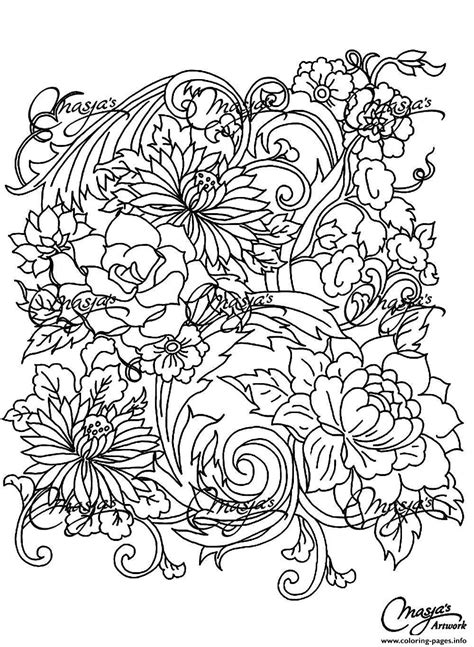 Printable Coloring Pages For Adults Flowers - Coloring Home