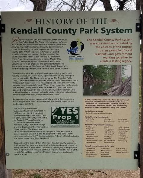 History of the Kendall County Park System Historical Marker