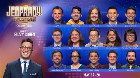 'Jeopardy!' Sets Tournament of Champions With Buzzy Cohen as Guest Host