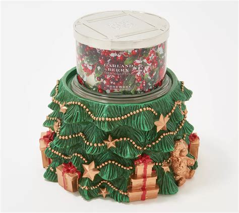 HomeWorx by Harry Slatkin Green Tree Pedestal with 18oz Candle - QVC.com