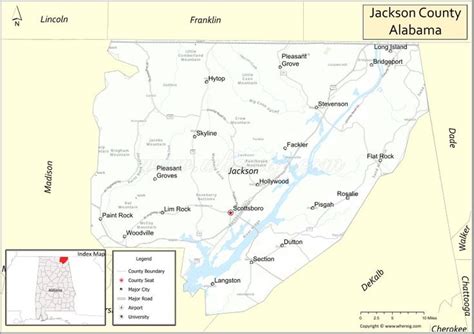 a map of jackson county with the location of jackson county and its ...