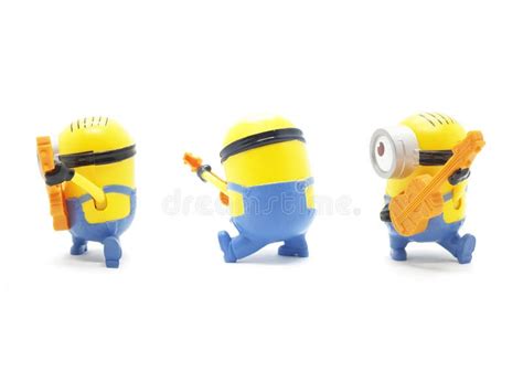 Yellow Banana Minion Toys Plastic Model from Despicable Me Movie in White Isolated Background ...