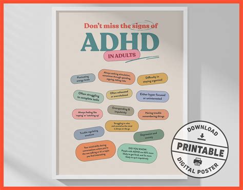 ADHD in Adults Therapy Office Decor Printable Poster Mental - Etsy