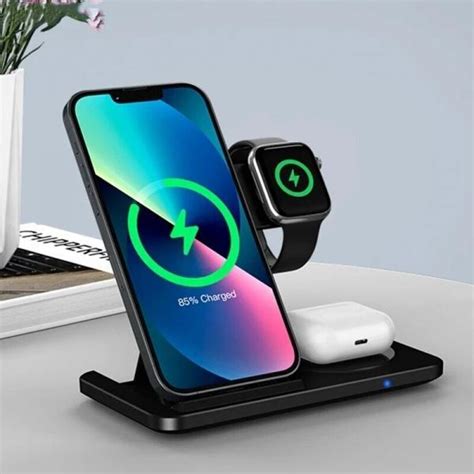 3 In 1 Wireless Charger Stand Pad For Iphone 14 13 12 11 X Max Foldable Fast Charging Station ...