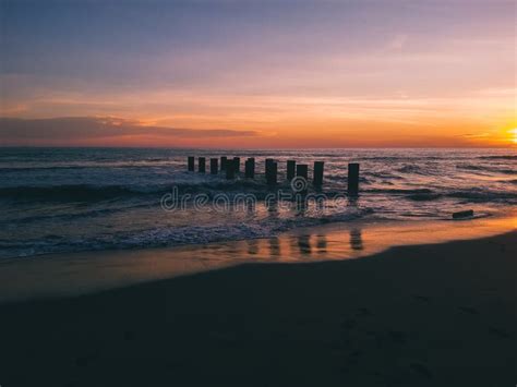 Enjoy the Sunset on Pariaman Beach, West Sumatra, Indonesia Stock Photo - Image of tree ...