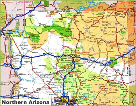 Map of Northern Arizona - Ontheworldmap.com