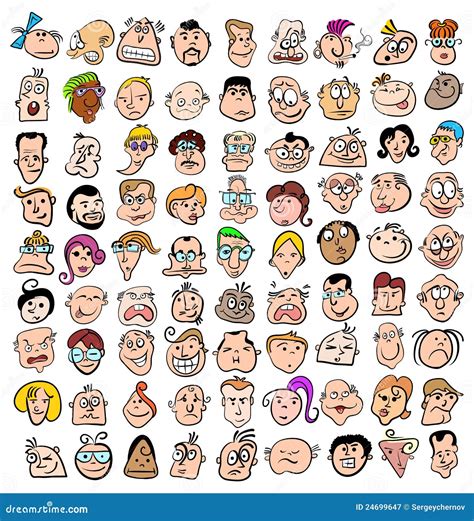 Face Expression Set Hand Drawn Cartoon Illustration | CartoonDealer.com ...