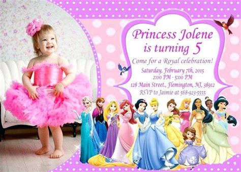 Disney Princess Birthday Invitation Template - Cards Design Templates