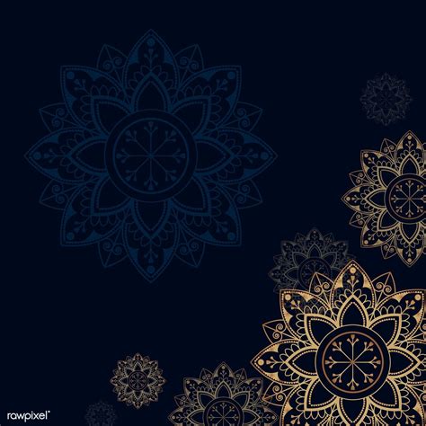 Gold mandala on navy blue background vector | premium image by rawpixel ...