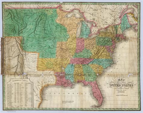 1830 Finley map of the United States | Vintage wall art, Map, Historical maps