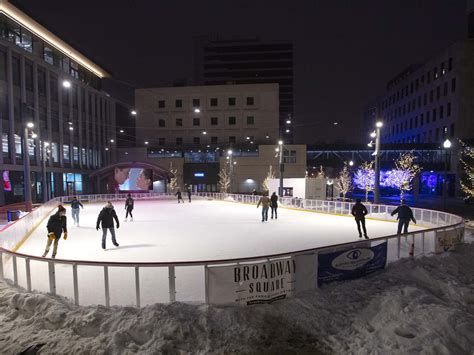 Outdoor Ice Rink At Night