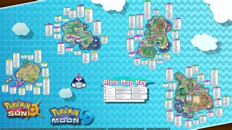 Alola Map with Sun and Moon Pokemon locations, plus locations of ...