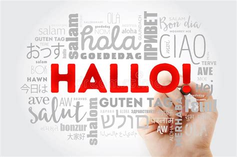 Hallo Hello Greeting in German Word Cloud in Different Languages Stock Photo - Image of ...