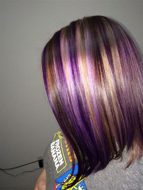 Brown Hair And Purple Highlights / 🍇P U R P L E• B A L A Y A G E💕 ...