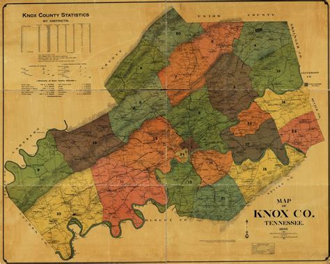 1895 Map of Knox County Tennessee Knoxville | Etsy