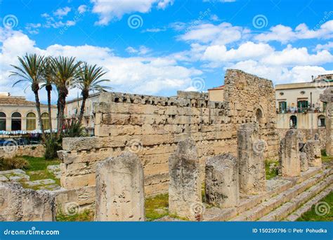 Significant Ancient Greek Ruins of the Temple of Apollo in Ortigia ...