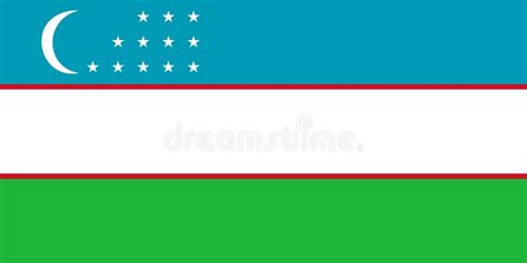 Flag of Uzbekistan. Uzbek National Symbol in Official Colors. Template Icon Stock Vector ...