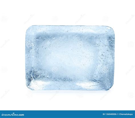 Single Ice Cube on White Background. Stock Photo - Image of cold, frozen: 136040006