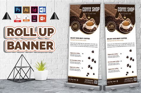 Coffee Shop Roll Up Banner Vol-03 | Flyer Templates ~ Creative Market