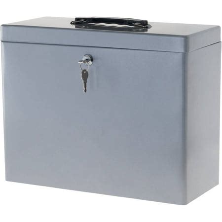 Locking File Storage Box with Handle- Portable Steel Lockbox for ...