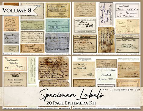 Specimen Labels Vol. 8 With 20 Pages Over 150 Separate - Etsy