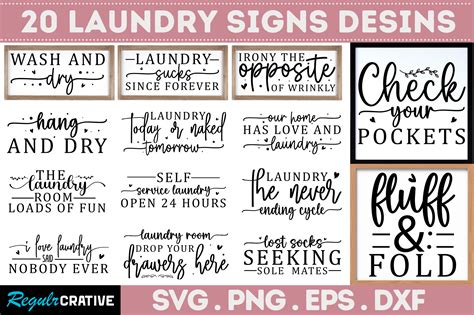 Laundry Sign SVG Bundle By Regulrcrative | TheHungryJPEG