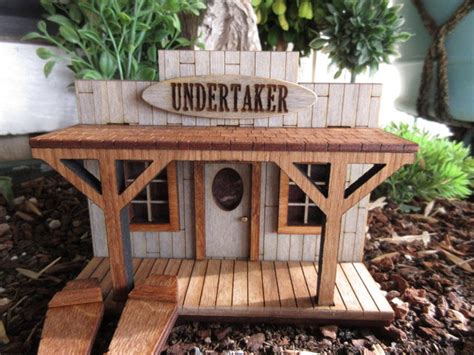 O Scale Miniature Old Western Undertaker and Coffins, Rustic Building 1 ...