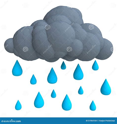 Cartoon Rain Cloud From Plasticine Or Clay Stock Illustration - Illustration of plasticine ...