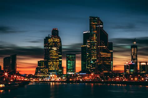 Hintergrundbilder : Stadt, Beleuchtung, Russland, Moskau, Sonnenuntergang, Skycrapers 5988x3992 ...