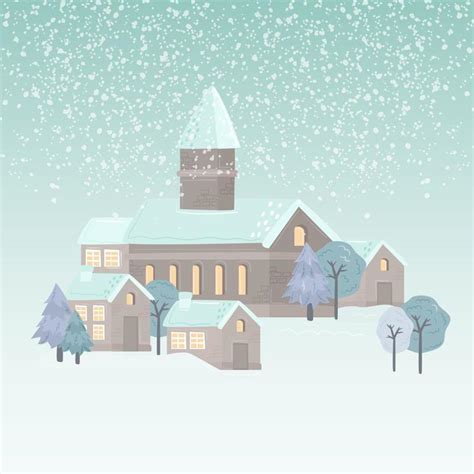 Winter Village Hand Drawn Illustration 1410758 Vector Art at Vecteezy